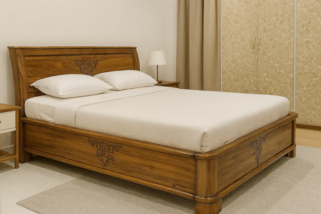 Klassic Teakwood Cot (5 FEET, NO STORAGE).webp