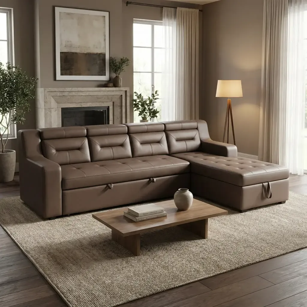 Roland Sofa Cum Bed With Lounger (corner sofa cum bed with storange lounger).webp