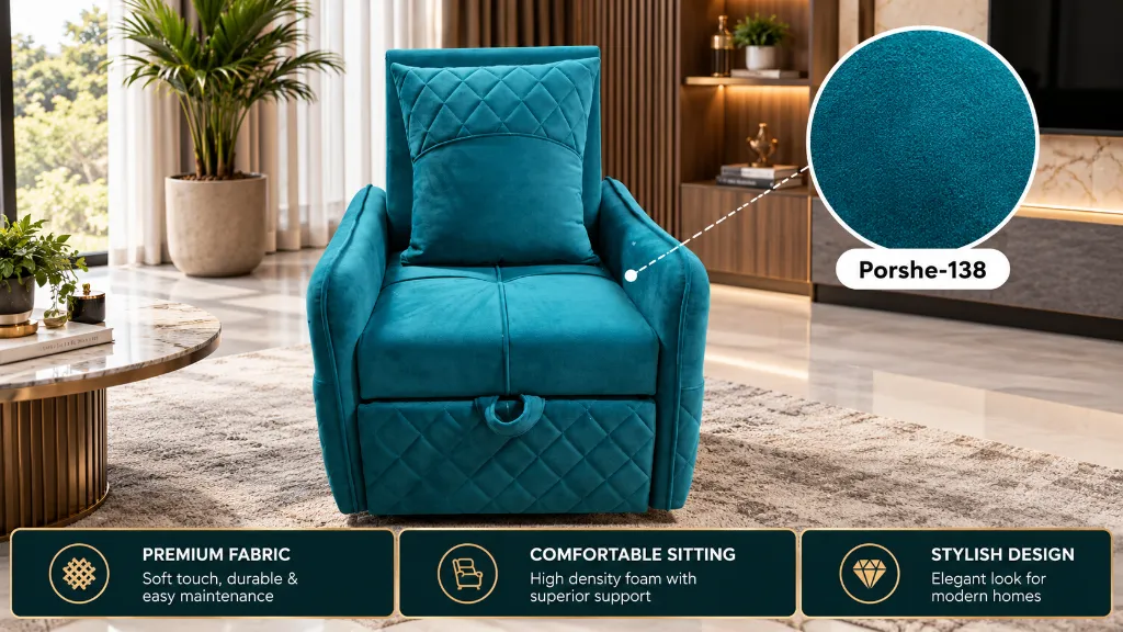Teal Recliner in a Luxe Living Room.webp