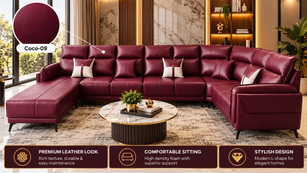 Luxury Burgundy Leather Sofa Living Room.webp