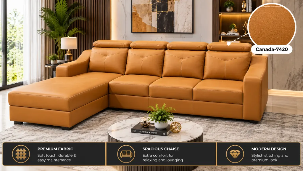 Modern Caramel Sectional Sofa Showcase.webp