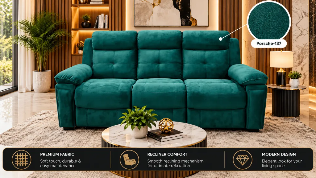 Teal Recliner Sofa Showcase.webp