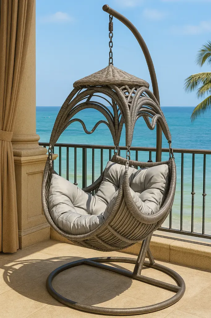 #68 Grey Cushion Hanging Chair
