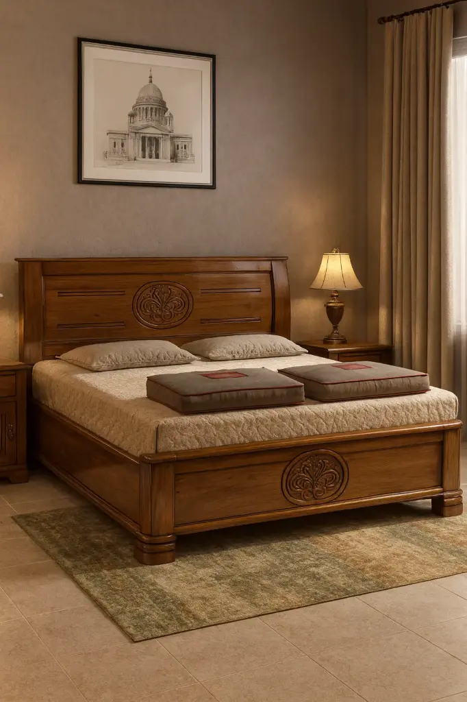 Klassic Teakwood Cot (NO STORAGE, QUEEN)