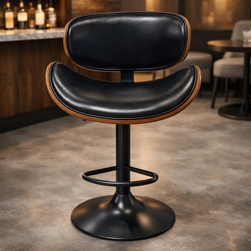 Moon Swivel- Barstool (Black)