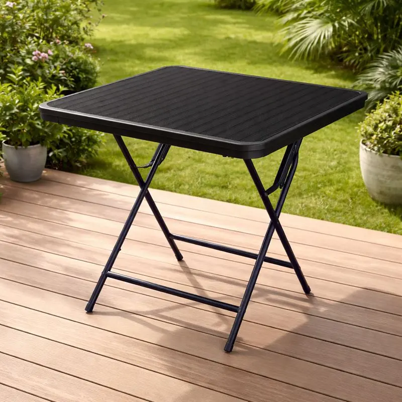 Folding Table - 80cm (Black)
