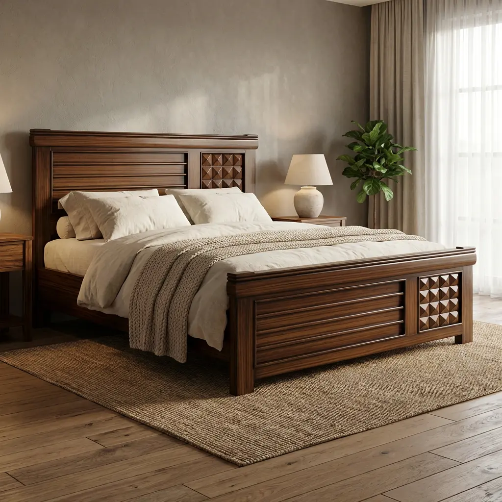 Line & Diamond Cot  (QUEEN)