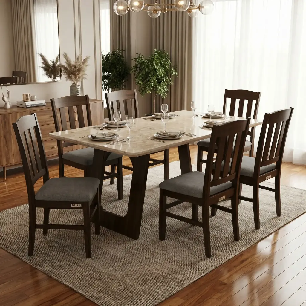 డామినార్ టేబుల్ + క్యామ్డియో చైర్ (Dominar Table + Camdio Chair) (4-సీటర్)