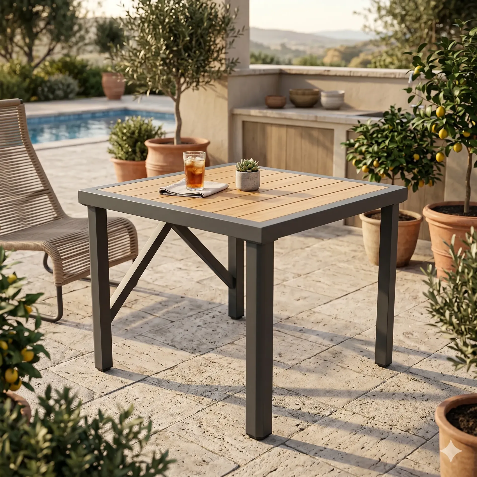 #910 - Plastic Wood Table
