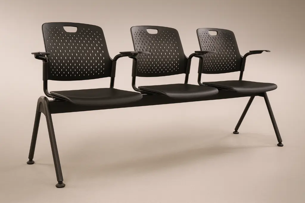 Comfort 3 Seater W & W/O ARM (3-Seater With ARM, Black)
