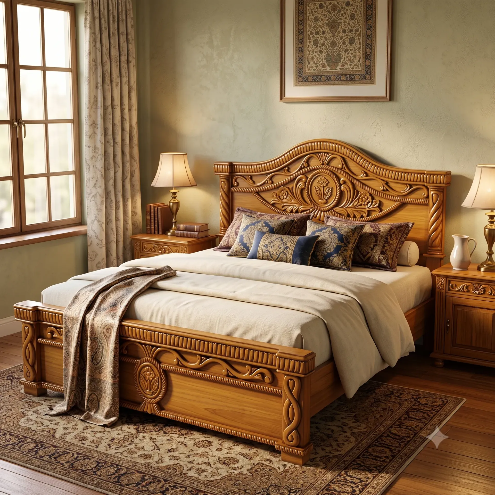 Majestic Teakwood Designer Bedroom (QUEEN)