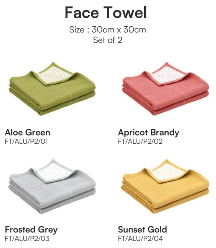 Aloevera Double Cloth Face Towel (Sunset Gold)