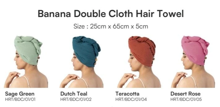 Banana Double Cloth Hair Towel (Desert Rose)