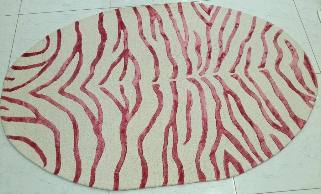 Wool & Viscose Hand Tufted Zebra Pattern