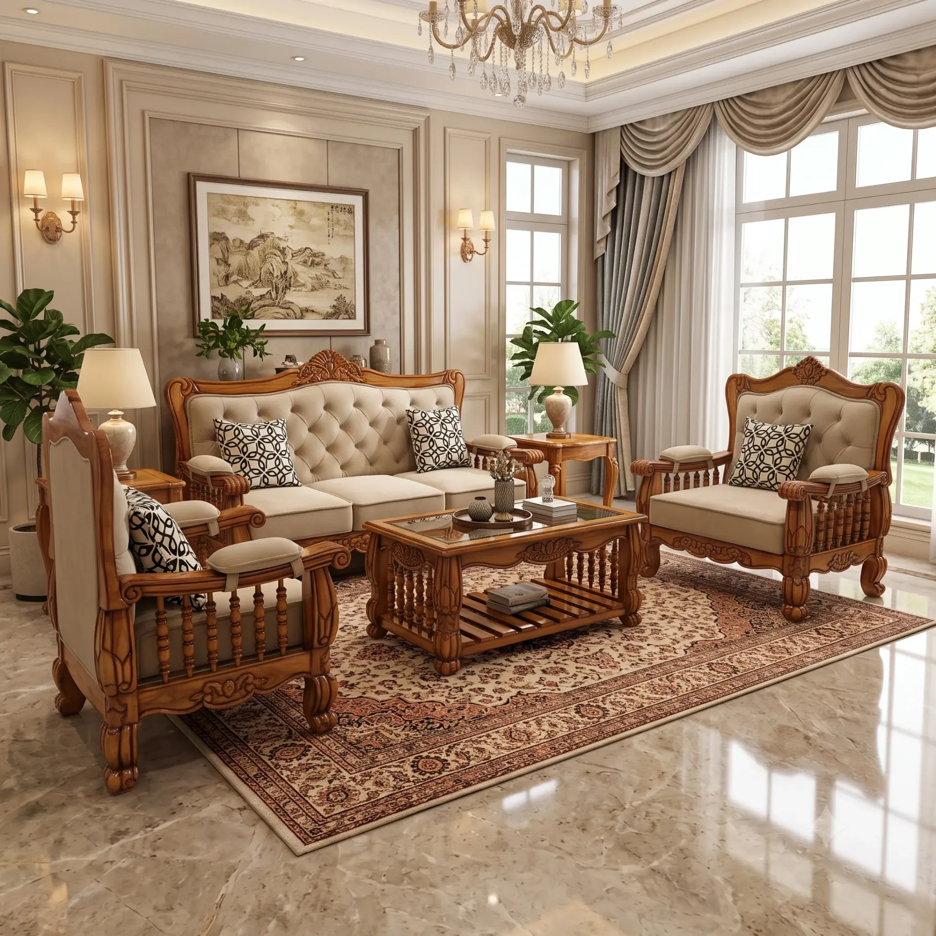 Madurai Model Sofaset (3+1+1)