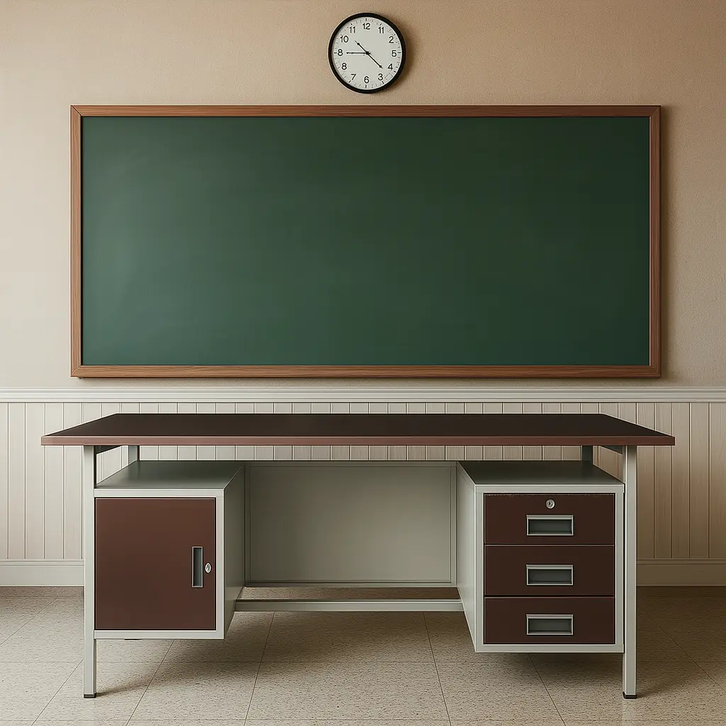 ఐరన్ ఆఫీస్ టేబుల్ ( 5*2.5 ) డబుల్ బాక్స్ (Iron Office Table ( 5*2.5 ) Double Box)