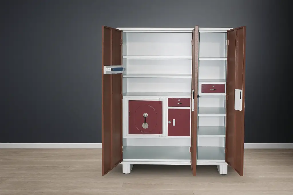 E4-3D-IB ట్రిపుల్ డోర్ విత్ ఐరన్ సేఫ్ (E4-3D-IB Triple Door With Iron Safe) (బ్రౌన్)