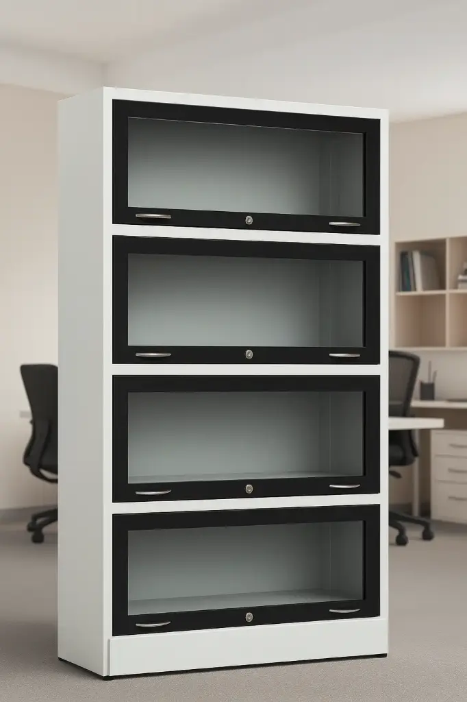 E5-4DB 4-Door Glass Book Shelf