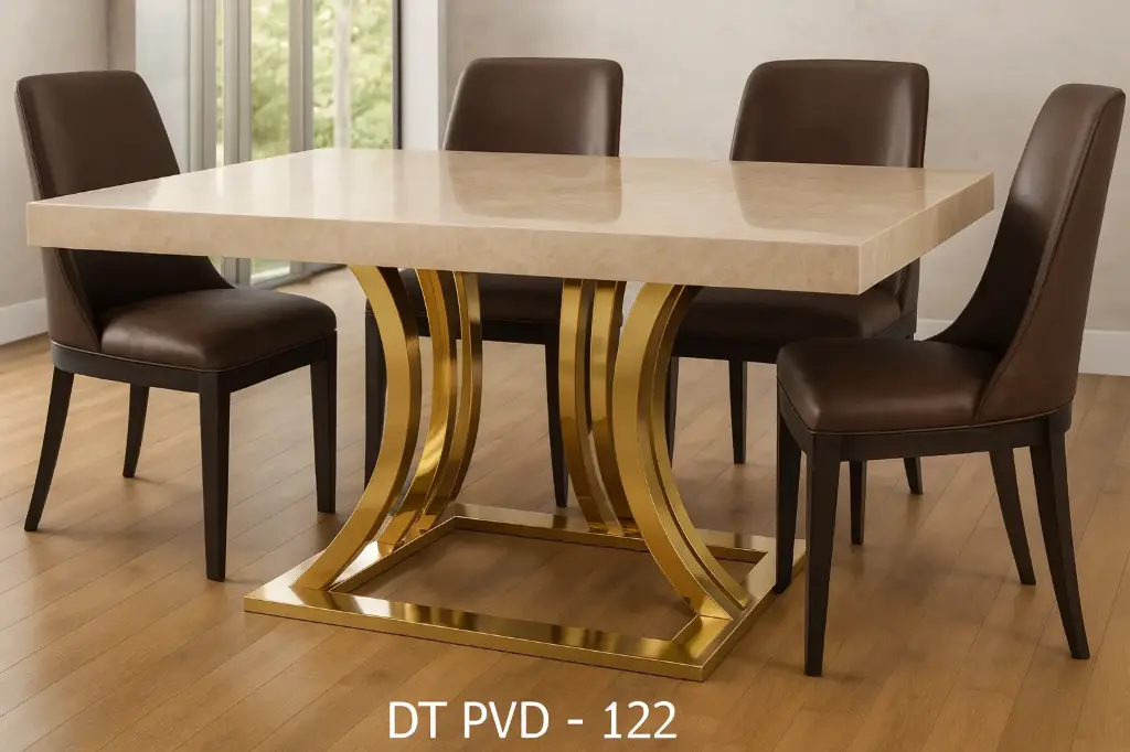 122 – PVD డైనింగ్ & కార్నర్ టేబుల్ సెట్ (122 – PVD Dining & Corner Table Set) (డైనింగ్ PVD G/RG)