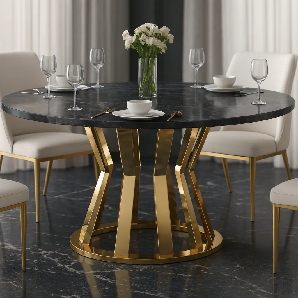 123 – PVD Dining & Corner Table Set (Dining PVD G/RG)