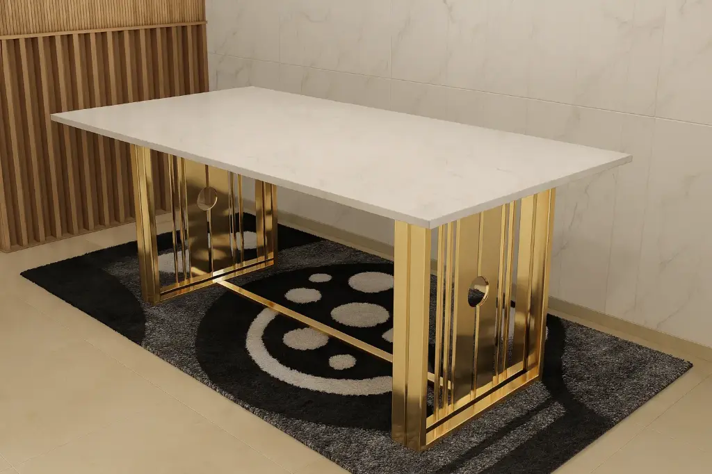 127 – PVD Dining, Center & Corner Table Set (Dining PVD G/RG)