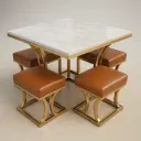 128 – PVD డైనింగ్ విత్ పఫీ టేబుల్ సెట్ (128 – PVD Dining With Puffy Table Set)