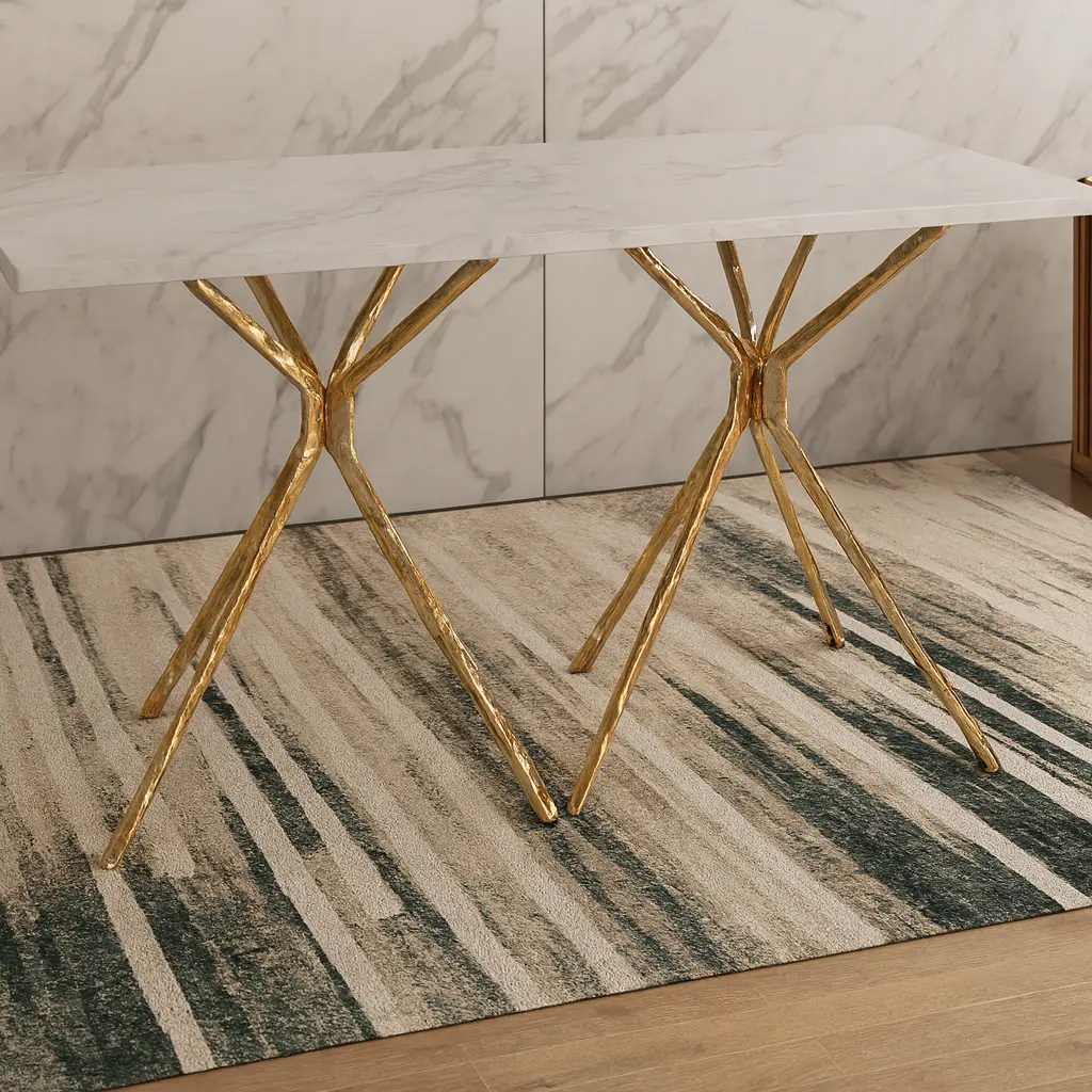 130 – PVD Dining, Center & Corner Table Set (Dining PVD G/RG)