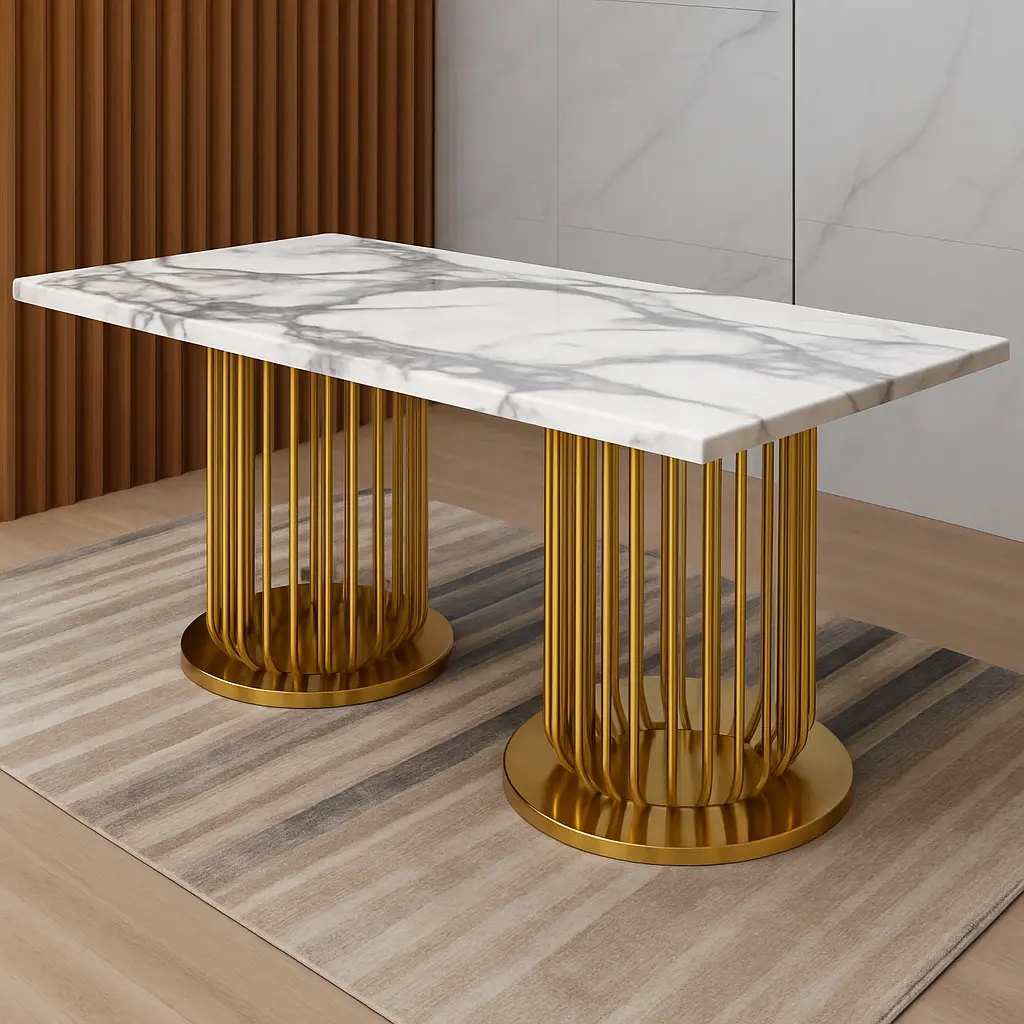 136 – PVD Dining, Center & Corner Table Set (Dining PVD G/RG)