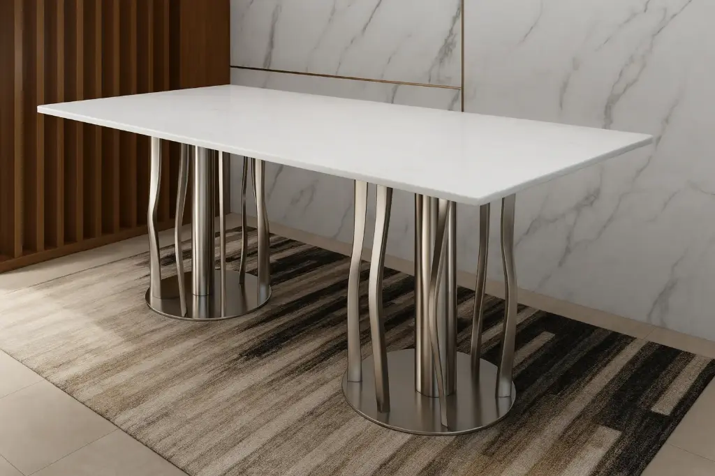 137 – PVD Dining, Center & Corner Table Set (Dining PVD G/RG)