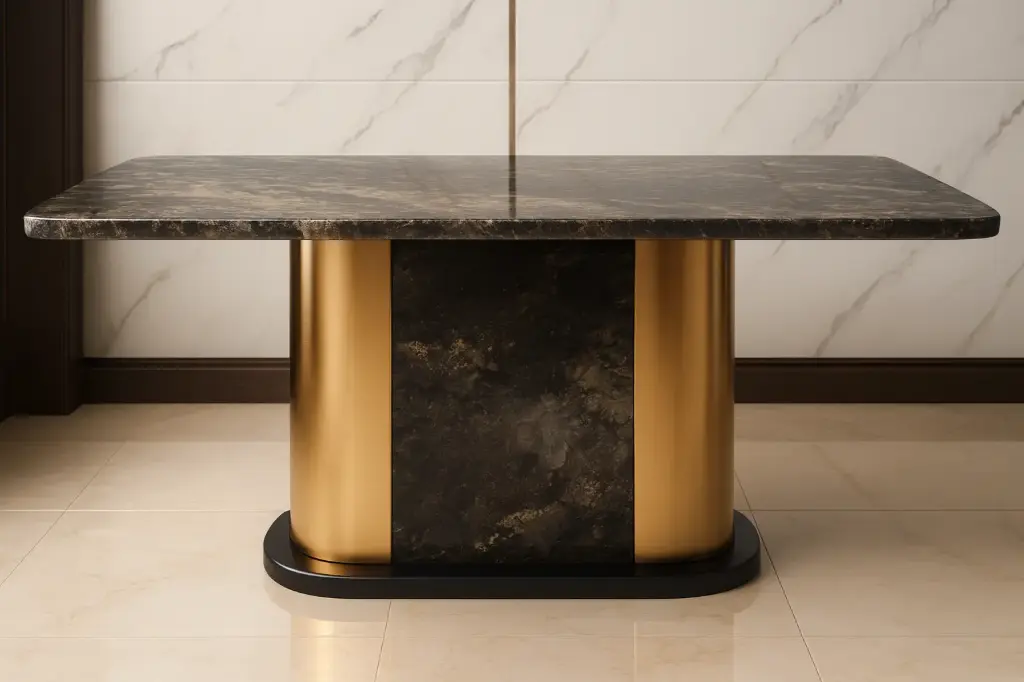 146 – PVD Dining & Center Table Set Without Marble (Dining Without Marble PVD G/RG)