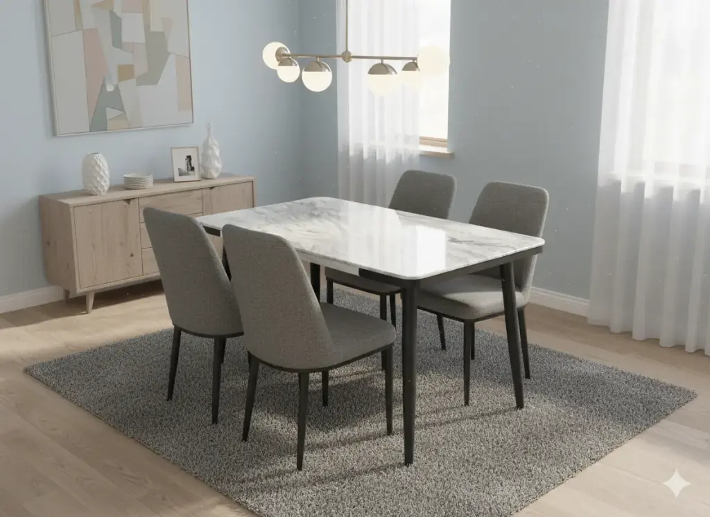 Round Pipe Dining Set (C-90 ( 130*80 ))