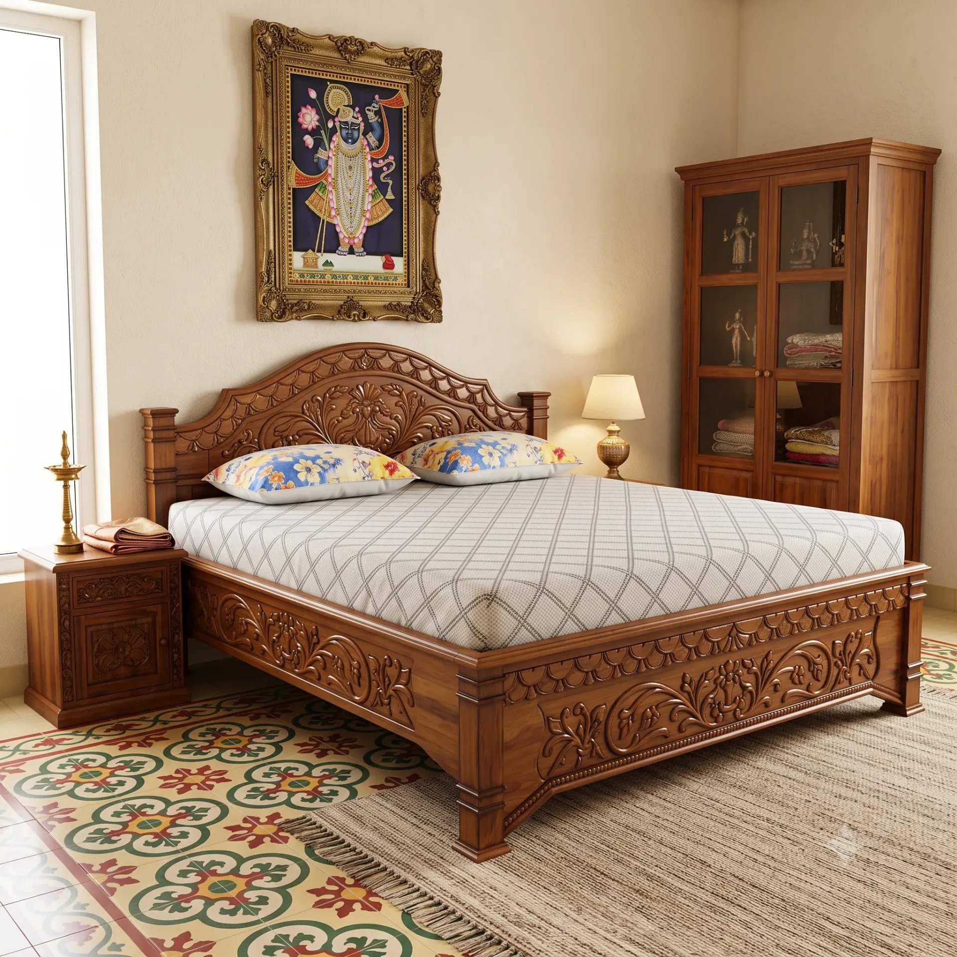 Neela Teakwood Cot