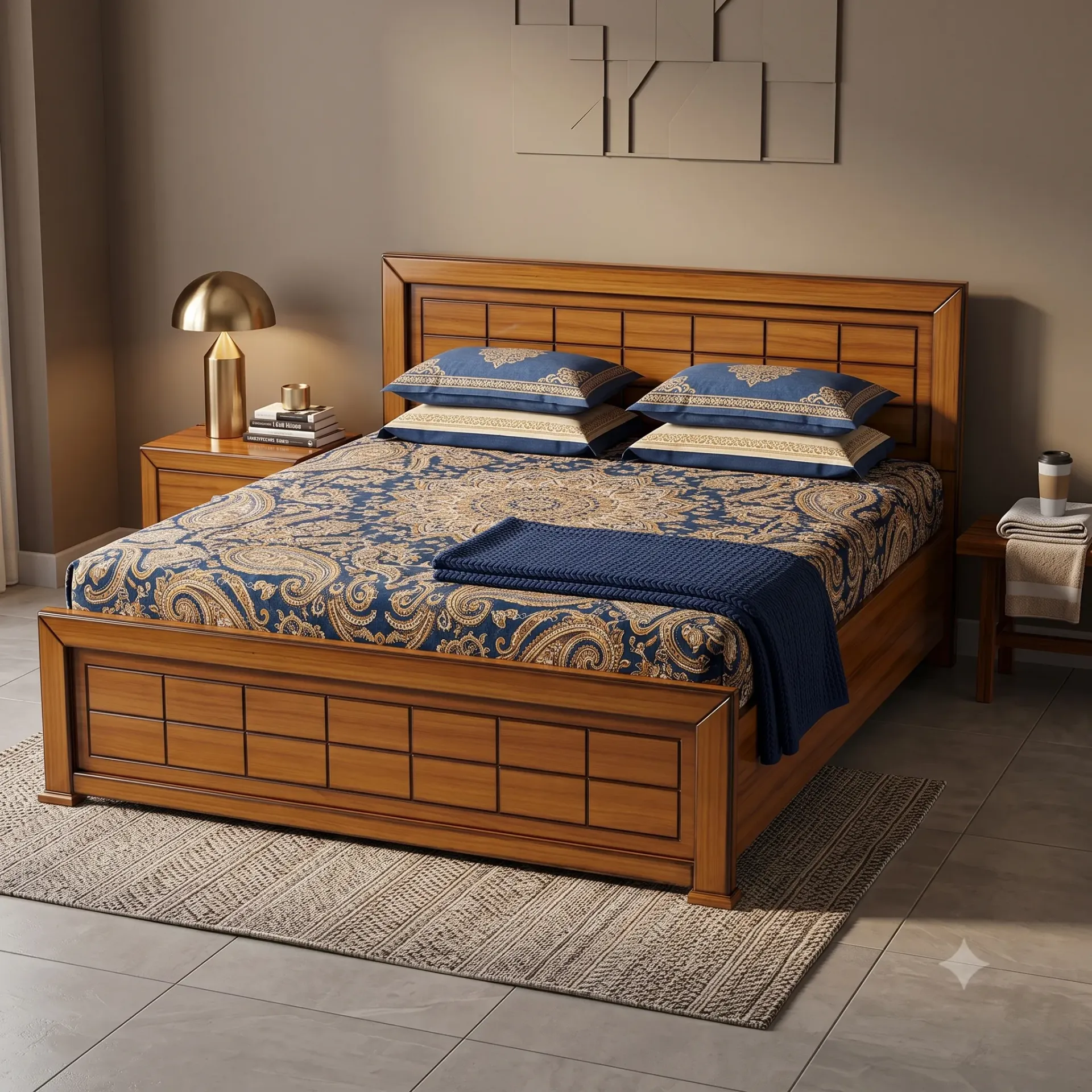 Plain Wooden Cot