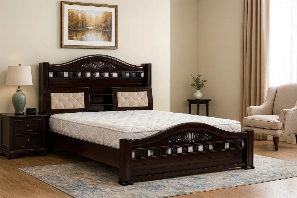 White Flower Box Cot (Queen, NO STORAGE)