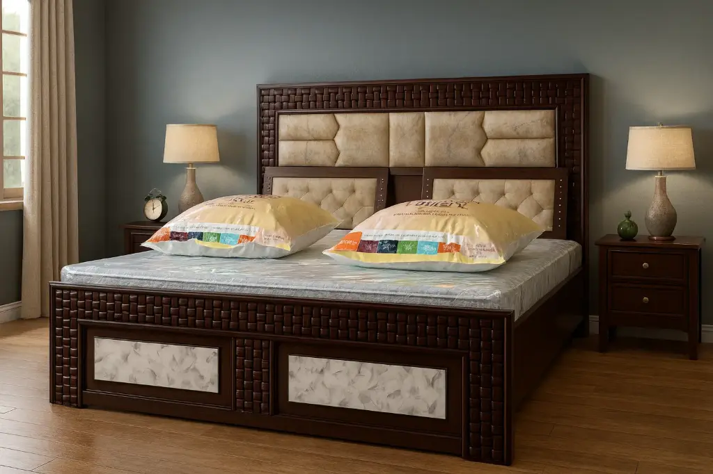 చెర్రీ కుషన్ బాక్స్ కాట్ (Cherry Cushion Box Cot) (క్వీన్, నో స్టోరేజ్)