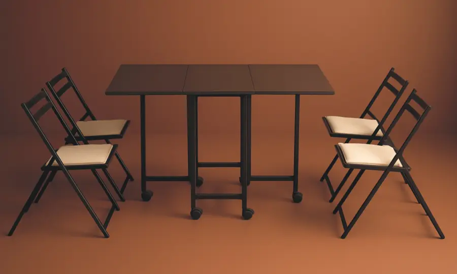 JF 7190 & 7700 (Folding Dining Table With 4 Chairs)