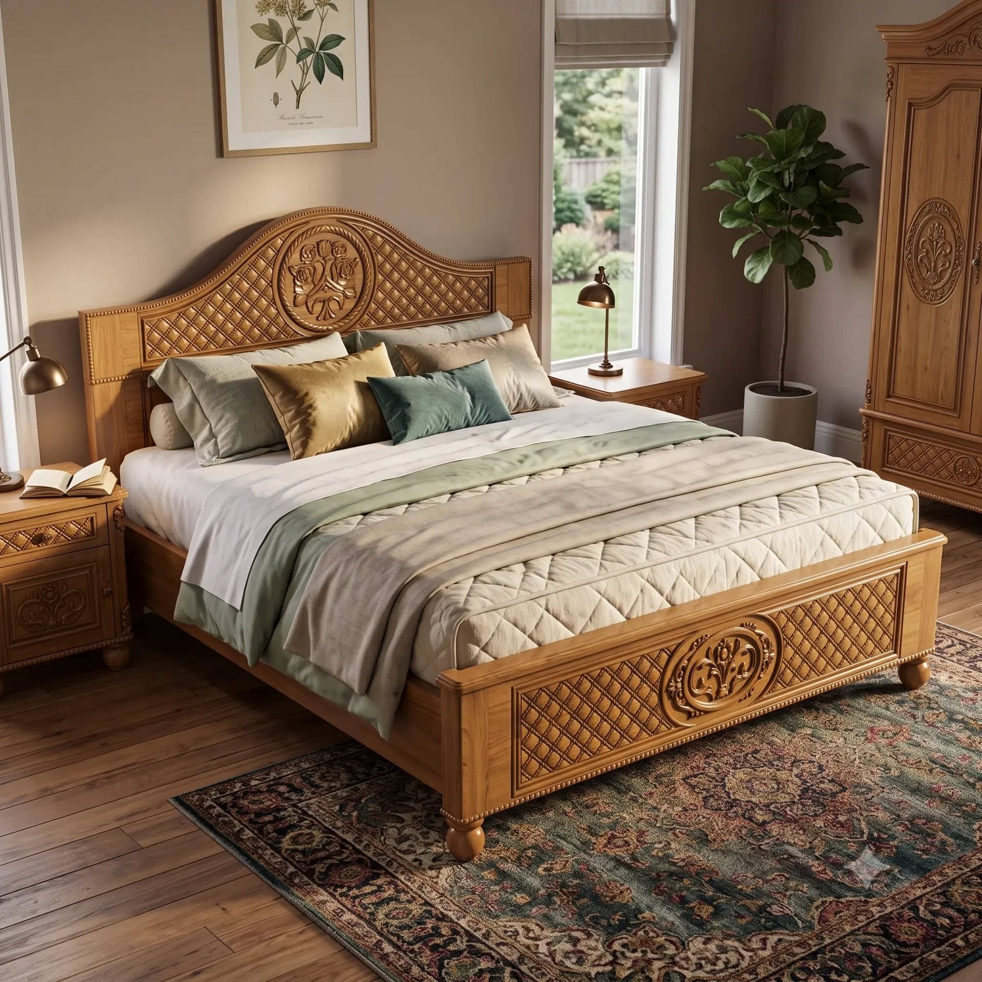 Floral Majesty Cot (Queen)