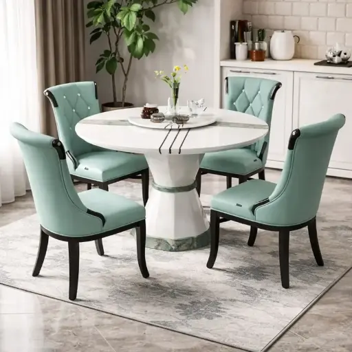  Emerald Marble Dining Set