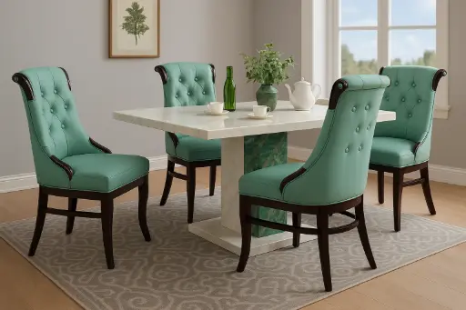  Emerald Marble Dining Set