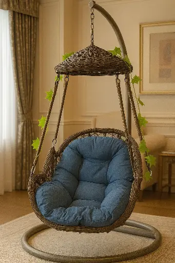 #30 Blue Cushion Hanging Chair