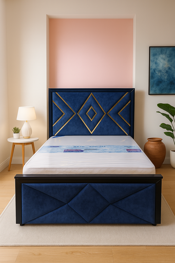 Orlando Diamond Velvet Cushion Bed