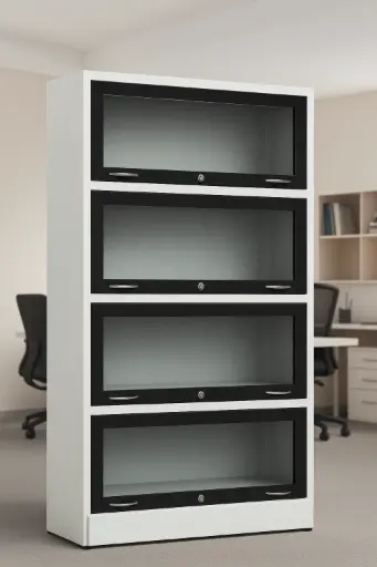 E5-4DB 4-Door Glass Book Shelf